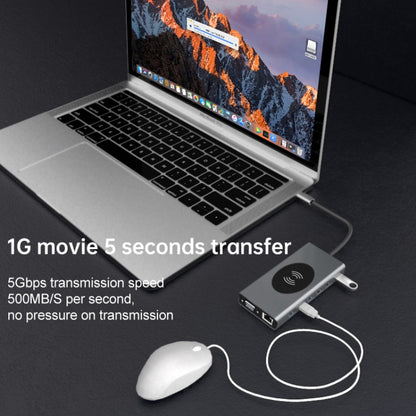 Basix T15 15 in 1 USB-C / Type-C to HDMI + VGA + USB 3.0x4 + USB 2.0x3 + SD + TF + RJ45 + PD + 3.5 Audio + 10W Converter - USB HUB by basix | Online Shopping South Africa | PMC Jewellery | Buy Now Pay Later Mobicred