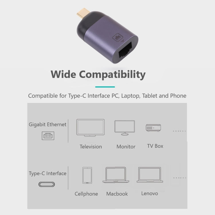 USB-C / Type-C Male to 100M RJ45 Female Adapter - Cable & Adapters by PMC Jewellery | Online Shopping South Africa | PMC Jewellery | Buy Now Pay Later Mobicred