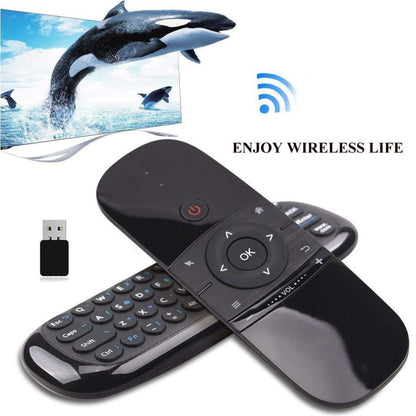 W1 Wireless QWERTY 57-Keys Keyboard 2.4G Air Mouse Remote Controller with LED Indicator for Android TV Box, Mini PC, Smart TV, Projector, HTPC, All-in-one PC / TV - MINI PC Accessories & Gadgets by PMC Jewellery | Online Shopping South Africa | PMC Jewellery | Buy Now Pay Later Mobicred