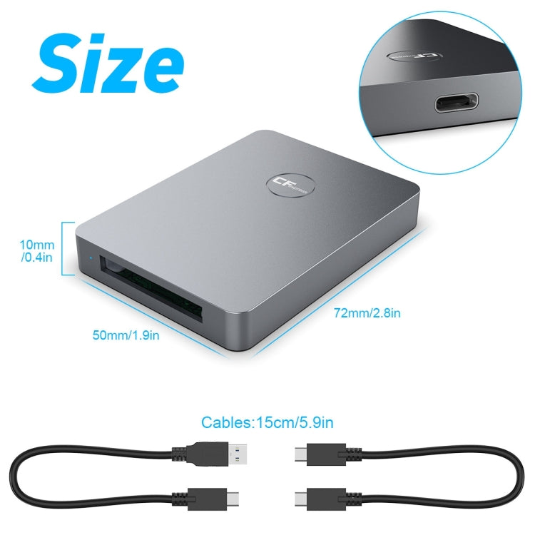 Rocketek CR316 USB3.1 Gen2 CFexpress Type B Card Reader(Silver Grey) - free shipping - PMC Jewellery - Order now!