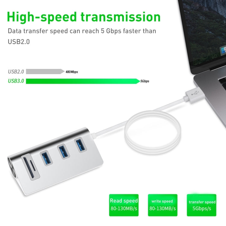 Rocketek HC422 USB3.0 x 3 + SD / TF Card Reader HUB Adapter - free shipping - PMC Jewellery - Order now!