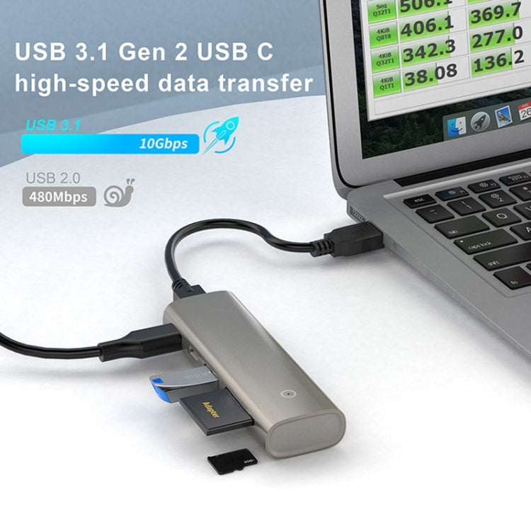 Rocketek HC463 USB3.1 Gen2  to Type-C 3.1 + USB 3.1 + SD / TF 6 in 1 HUB Adapter - free shipping - PMC Jewellery - Order now!