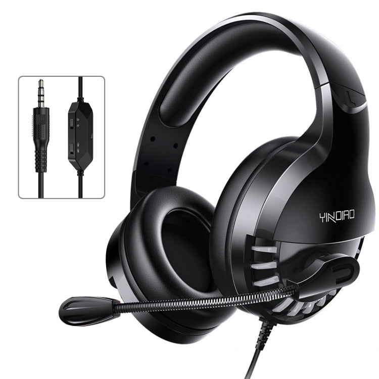 YINDIAO Q2 Head-mounted Wired Gaming Headset with Microphone, Version: Single 3.5mm(Black) - Multimedia Headset by YINDIAO | Online Shopping South Africa | PMC Jewellery | Buy Now Pay Later Mobicred