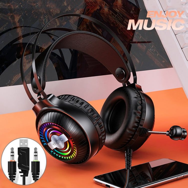 YINDIAO Q4 Head-mounted Wired Gaming Headset with Microphone, Version: Dual 3.5mm + USB(Black) - Multimedia Headset by YINDIAO | Online Shopping South Africa | PMC Jewellery | Buy Now Pay Later Mobicred