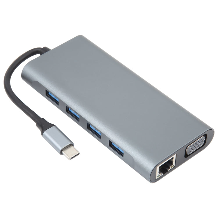 11 in 1 USB-C / Type-C to USB Docking Station HUB Adapter(100M Network Port) - USB HUB by PMC Jewellery | Online Shopping South Africa | PMC Jewellery | Buy Now Pay Later Mobicred