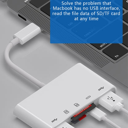 NK-1032TC 5 in 1 USB-C Male to SD / TF / 2xUSB / Type-C Female Adapter - Converter & Adapter by PMC Jewellery | Online Shopping South Africa | PMC Jewellery | Buy Now Pay Later Mobicred