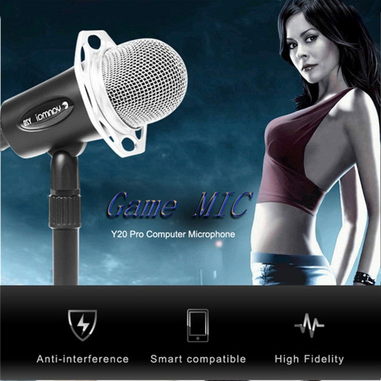 Yanmai Y20 Professional Game Condenser Microphone  with Tripod Holder, Cable Length: 1.8m, Compatible with PC and Mac for  Live Broadcast Show, KTV, etc.(Black) - Microphone by Yanmai | Online Shopping South Africa | PMC TechLife | Buy Now Pay Later Mobicred