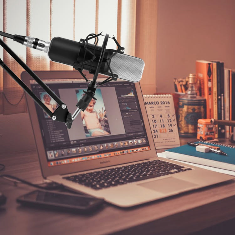 Yanmai Q8 Professional Game Condenser Sound Recording Microphone with Holder, Compatible with PC and Mac for  Live Broadcast Show, KTV, etc.(Black) - Microphone by Yanmai | Online Shopping South Africa | PMC TechLife | Buy Now Pay Later Mobicred