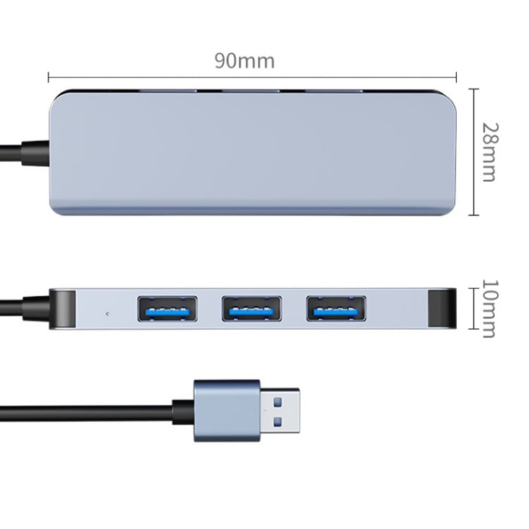 BYL-2013U3 12cm 4 in 1 USB to USB3.0x4 HUB Adapter - USB HUB by PMC Jewellery | Online Shopping South Africa | PMC Jewellery | Buy Now Pay Later Mobicred