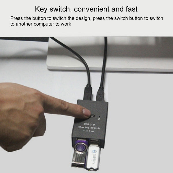 DY-B046 2 In 4 Out USB 2.0 Sharing Switch USB Flash Printer Adapter - Others by PMC Jewellery | Online Shopping South Africa | PMC Jewellery | Buy Now Pay Later Mobicred