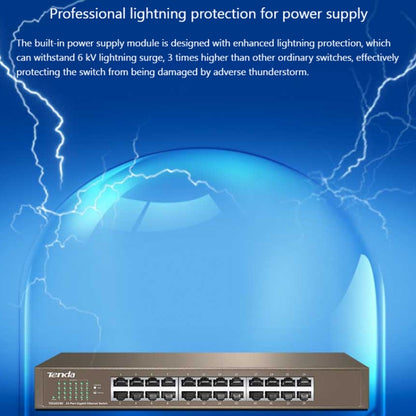 Tenda TEG1024D Desktop v7.0 24-Port Gigabit Ethernet Switch 6KV Lightning Protect - Switch by Tenda | Online Shopping South Africa | PMC Jewellery | Buy Now Pay Later Mobicred