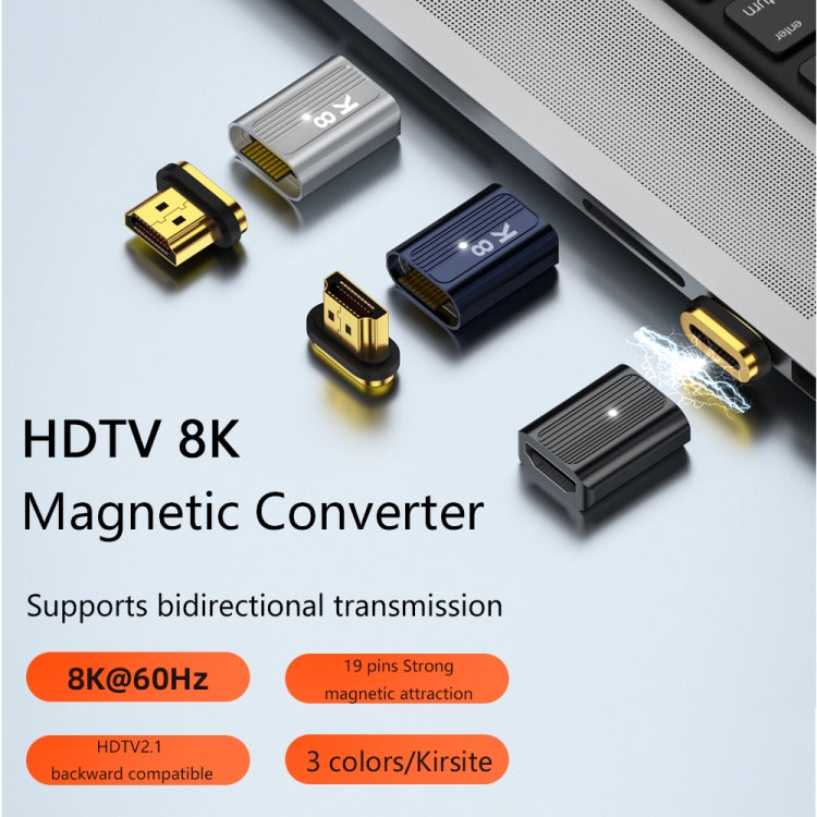 8K 60Hz HDMI Male to HDMI Female Magnetic Adapter (Silver) - Adapter by PMC Jewellery | Online Shopping South Africa | PMC Jewellery | Buy Now Pay Later Mobicred