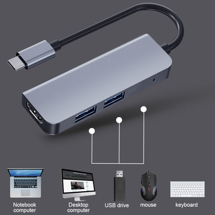 2008N 3 In 1 USB 3.0 x2 + HDMI Multi-function Intelligent Type-C / USB-C HUB Docking Station - USB HUB by PMC Jewellery | Online Shopping South Africa | PMC Jewellery | Buy Now Pay Later Mobicred