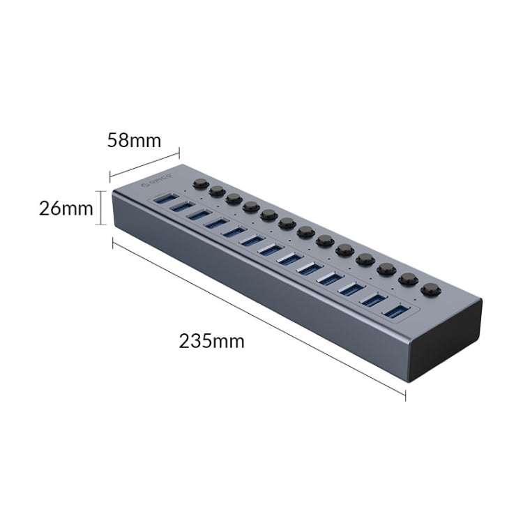 ORICO BT2U3-13AB-GY-BP Multi-Ports Individual Switches HUB, UK Plug - USB 3.0 HUB by ORICO | Online Shopping South Africa | PMC Jewellery | Buy Now Pay Later Mobicred