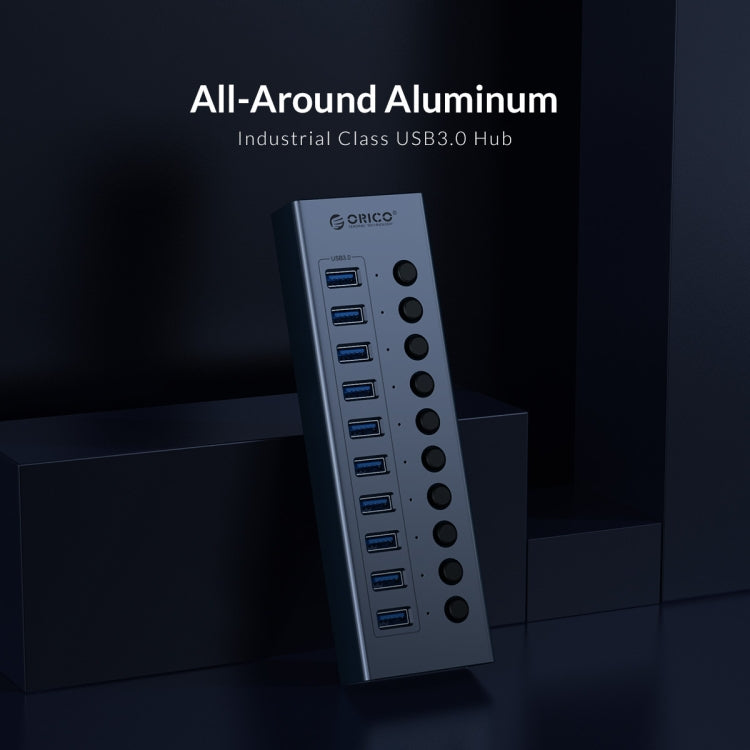 ORICO BT2U3-13AB-GY-BP Multi-Ports Individual Switches HUB, EU Plug - free shipping - PMC Jewellery - Order now!