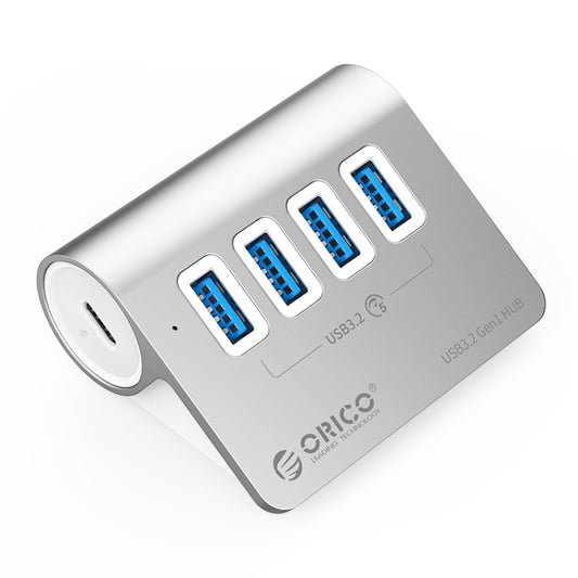 ORICO M3U4 Aluminum Alloy 4-Port USB 3.2 Gen1 5Gbps HUB (Silver) - USB 3.0 HUB by ORICO | Online Shopping South Africa | PMC Jewellery | Buy Now Pay Later Mobicred