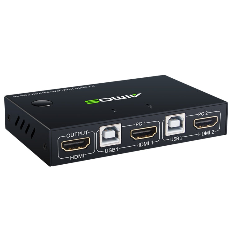 AM-KVM201 4K Ultra HD Metal Case 2 In 1 Out HDMI KVM Switch - USB Adapter by PMC Jewellery | Online Shopping South Africa | PMC Jewellery | Buy Now Pay Later Mobicred