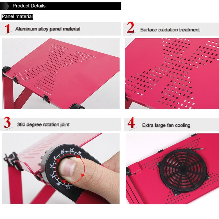 Portable 360 Degree Adjustable Foldable Aluminium Alloy Desk Stand with Cool Fans & Mouse Pad for Laptop / Notebook(Black) - Laptop Stand by PMC Jewellery | Online Shopping South Africa | PMC Jewellery | Buy Now Pay Later Mobicred