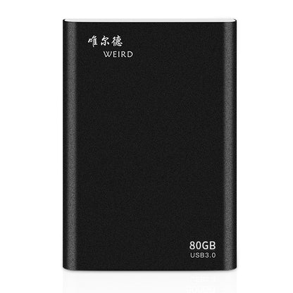 WEIRD 80GB 2.5 inch USB 3.0 High-speed Transmission Metal Shell Ultra-thin Light Mobile Hard Disk Drive(Black) - External Solid State Drives by PMC Jewellery | Online Shopping South Africa | PMC Jewellery | Buy Now Pay Later Mobicred