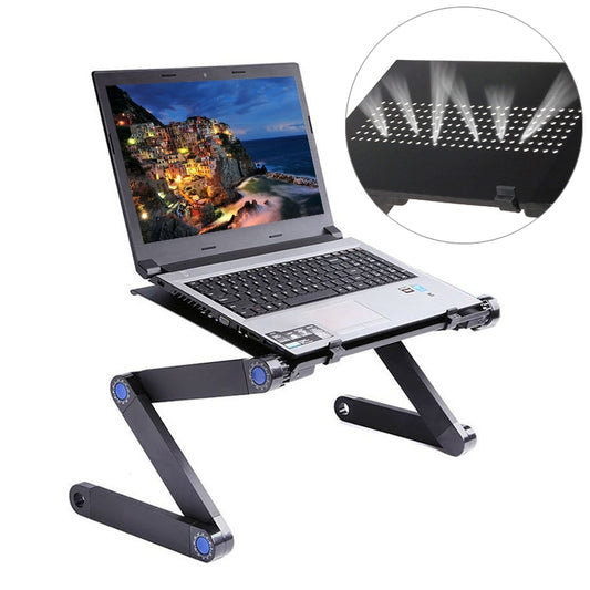 Portable 360 Degree Adjustable Foldable Aluminium Alloy Desk Stand for Laptop / Notebook, without CPU Fans & Mouse Pad(Black) - Laptop Stand by PMC Jewellery | Online Shopping South Africa | PMC Jewellery | Buy Now Pay Later Mobicred