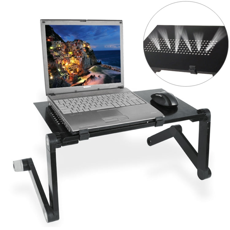 Lengthen Portable 360 Degree Adjustable Foldable Aluminium Alloy Desk Stand for Laptop / Notebook, without CPU Fans & Mouse Pad(Black) - Laptop Stand by PMC Jewellery | Online Shopping South Africa | PMC Jewellery | Buy Now Pay Later Mobicred