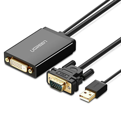 UGREEN MM119 1080P Full HD VGA to DVI (24+1) Male to Female Adapter Cable for Computer, PC, Laptop, HDTV, Projector, DVD Graphics Card and More VGA / DVI Enabled Devices, Cable Length: 50cm -  by UGREEN | Online Shopping South Africa | PMC Jewellery | Buy Now Pay Later Mobicred