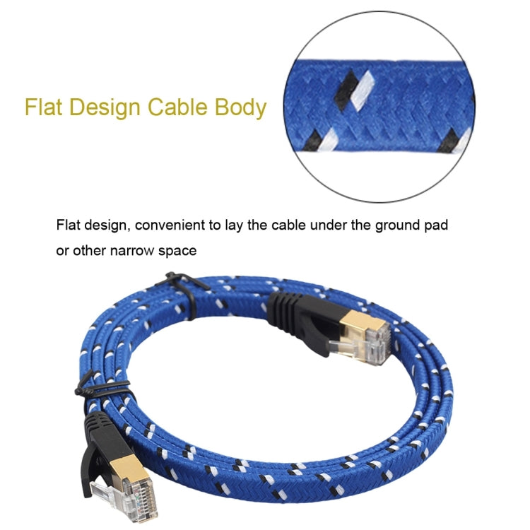 1m Gold Plated CAT-7 10 Gigabit Ethernet Ultra Flat Patch Cable for Modem Router LAN Network, Built with Shielded RJ45 Connector - Lan Cable and Tools by PMC Jewellery | Online Shopping South Africa | PMC Jewellery