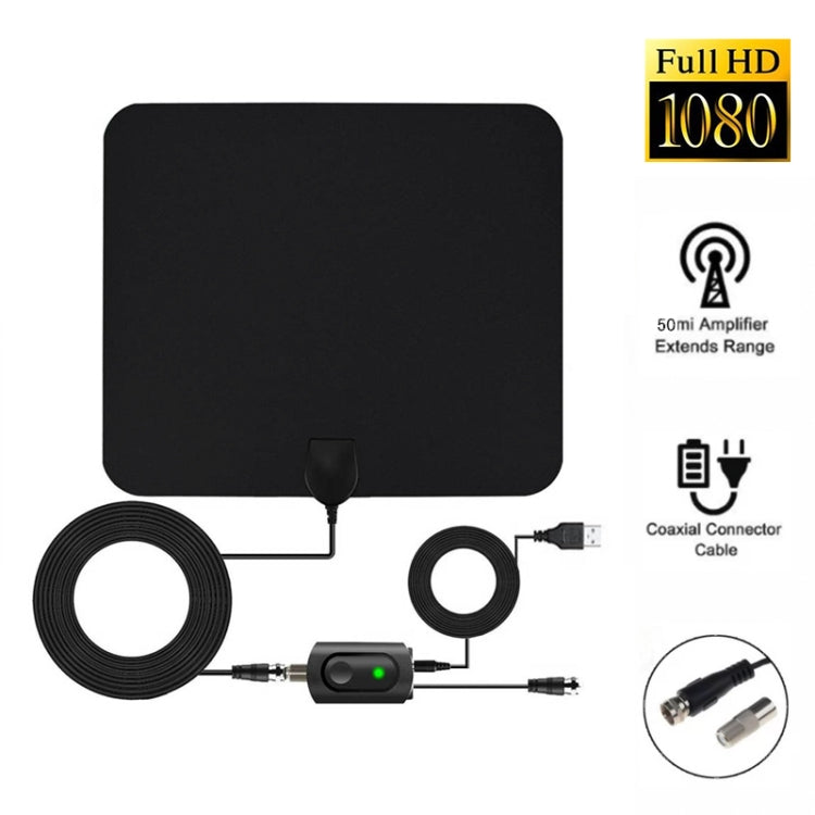 AN-1002 5dBi/25dBi Indoor HDTV Antenna with Sucker, VHF170-230/UHF470-862MHz(Black) - DVB-T & Simulation Antenna by PMC TechLife | Online Shopping South Africa | PMC TechLife | Buy Now Pay Later Mobicred