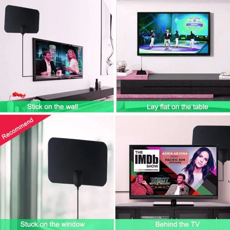 AN-1002 5dBi/25dBi Indoor HDTV Antenna with Sucker, VHF170-230/UHF470-862MHz(Black) - DVB-T & Simulation Antenna by PMC TechLife | Online Shopping South Africa | PMC TechLife | Buy Now Pay Later Mobicred