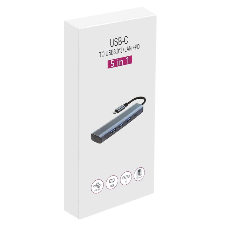BYL-2302 5 in 1 USB-C / Type-C to USB Multifunctional Docking Station HUB Adapter with 1000M Network Port - USB HUB by PMC Jewellery | Online Shopping South Africa | PMC Jewellery | Buy Now Pay Later Mobicred