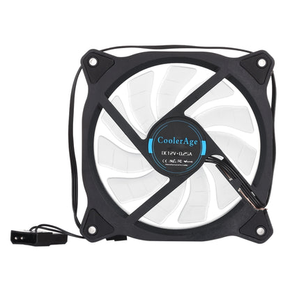 Color LED 12cm 3pin Computer Components Chassis Fan Computer Host Cooling Fan Silent Fan Cooling, with Power Connection Cable & White Light(White) - Fan Cooling by PMC Jewellery | Online Shopping South Africa | PMC Jewellery | Buy Now Pay Later Mobicred