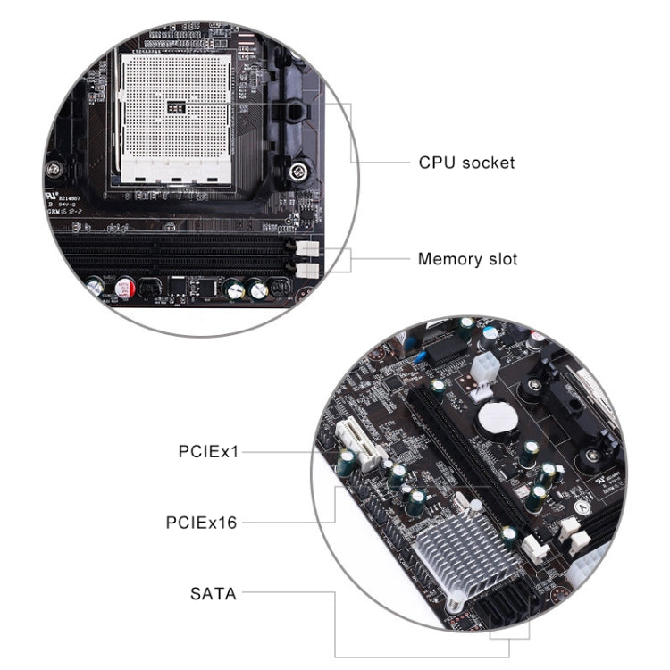 Computer Motherboard AMD A55 FM1 DDR3 Supports X4 631 / 641 A / E Series with Graphics Interface - Motherboard by PMC Jewellery | Online Shopping South Africa | PMC Jewellery | Buy Now Pay Later Mobicred