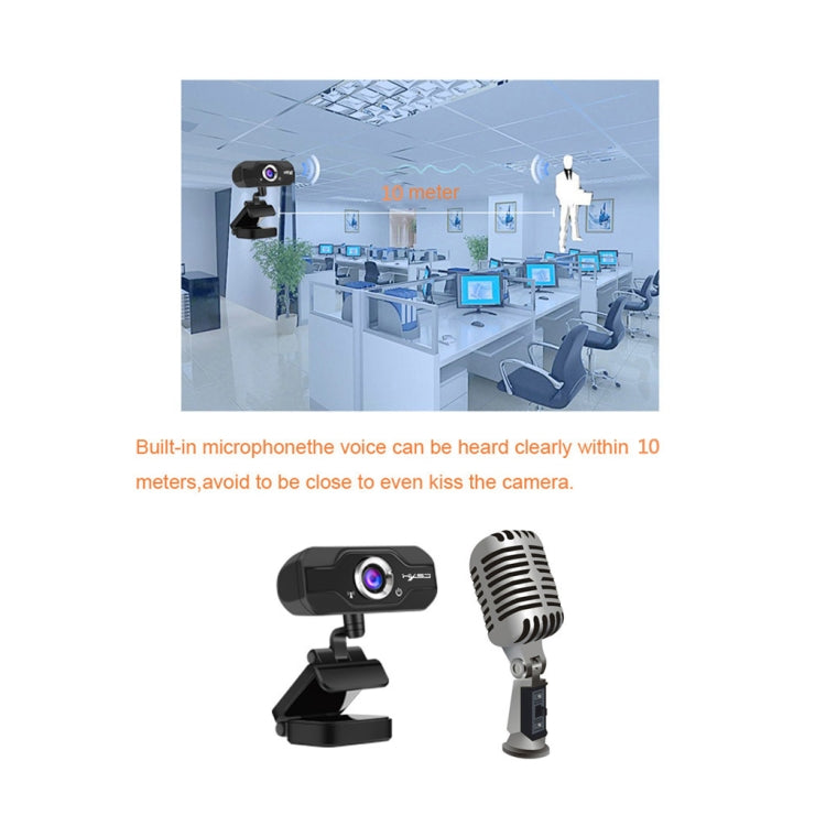HXSJ S50 30fps 100 Megapixel 720P HD Webcam for Desktop / Laptop / Smart TV, with 10m Sound Absorbing Microphone, Cable Length: 1.4m - free shipping - PMC Jewellery - Order now!