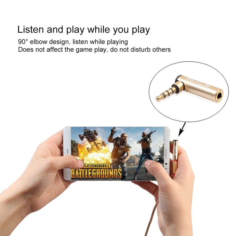 REXLIS BK3567 3.5mm Male + 3.5mm Female L-shaped 90 Degree Elbow Gold-plated Plug Gold Audio Interface Extension Adapter for 3.5mm Interface Devices, Support Earphones with Microphone - free shipping - PMc TechLife - Order now!