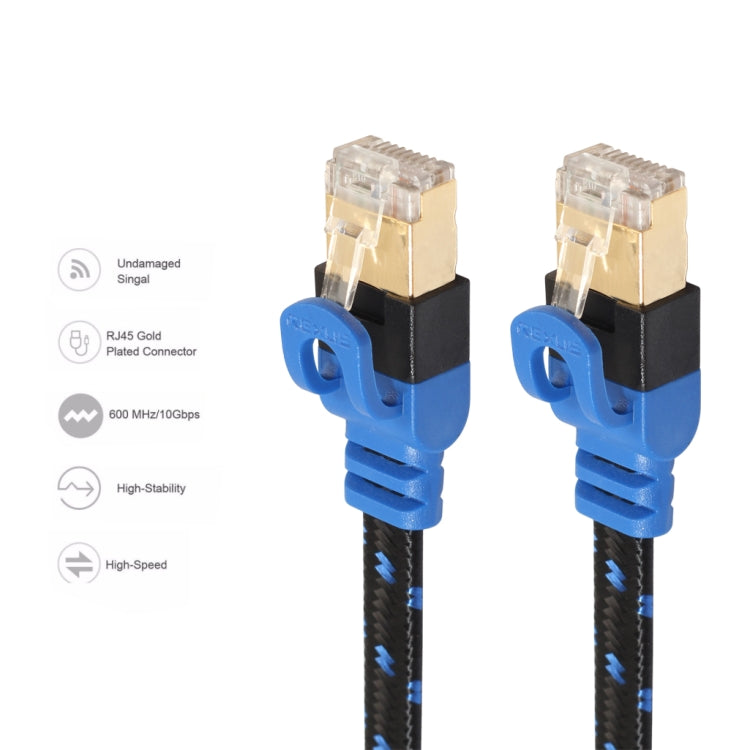 REXLIS CAT7-2 Gold-plated CAT7 Flat Ethernet 10 Gigabit Two-color Braided Network LAN Cable for Modem Router LAN Network, with Shielded RJ45 Connectors, Length: 10m - Lan Cable and Tools by REXLIS | Online Shopping South Africa | PMC Jewellery | Buy Now Pay Later Mobicred