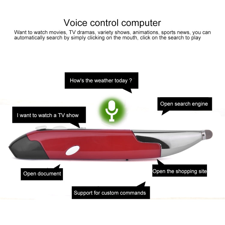 PR-06S 4-keys Smart Wireless Optical Mouse with Stylus Pen Function, Support Voice Operation / Translation (Red) - Wireless Mice by PMC Jewellery | Online Shopping South Africa | PMC Jewellery | Buy Now Pay Later Mobicred