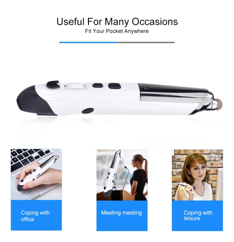 PR-08 6-keys Smart Wireless Optical Mouse with Stylus Pen & Laser Function (White) - Wireless Mice by PMC Jewellery | Online Shopping South Africa | PMC Jewellery | Buy Now Pay Later Mobicred