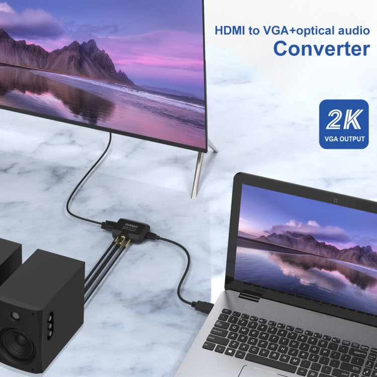 Onten 35165 HDMI to VGA + Optical Audio Converter for Speaker / TV / Computer - free shipping - PMC Jewellery - Order now!