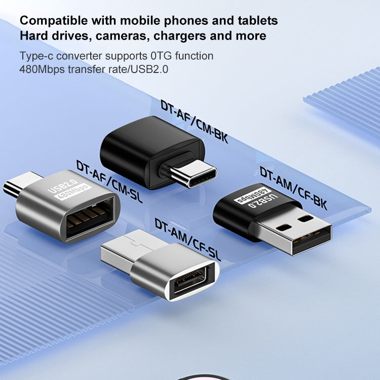 USB 2.0 Male to Female Type-C Adapter (Silver) - Cable & Adapters by PMC Jewellery | Online Shopping South Africa | PMC Jewellery | Buy Now Pay Later Mobicred