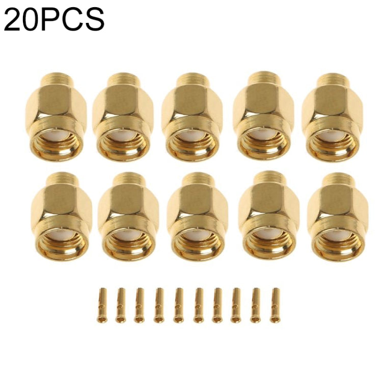 20 PCS SMA-JB3 RF Connector SMA Male Inner Screw & Pin Solder Semi-Rigid - DVB-T & Simulation Antenna by PMC Jewellery | Online Shopping South Africa | PMC Jewellery | Buy Now Pay Later Mobicred