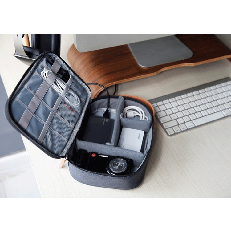 Multi-function Headphone Charger Data Cable Storage Bag, Ultra Fiber Portable Power Pack, Size: L, 16.5x6x23.5cm(Blue) - Other by PMC TechLife | Online Shopping South Africa | PMC TechLife | Buy Now Pay Later Mobicred