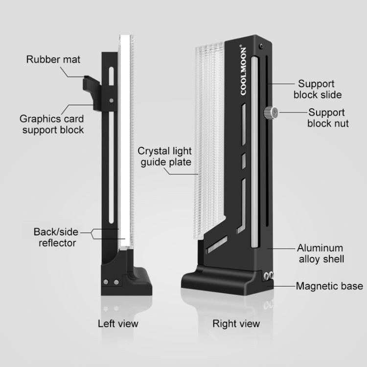COOLMOON CM-GH2 5V ARGB GPU Holder (Black) - Caddies & Enclosures by COOLMOON | Online Shopping South Africa | PMC TechLife