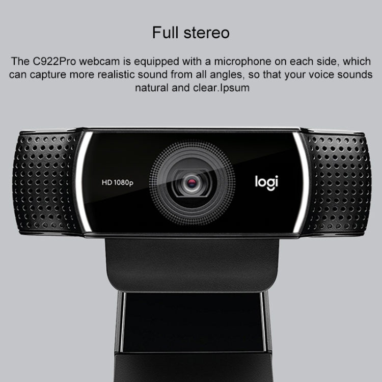 Logitech C922 HD 1080P Auto Focus Webcam with 2 Omnidirectional Microphones - free shipping - PMC Jewellery - Order now!