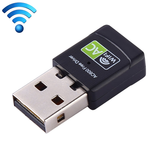 AC600Mbps 2.4GHz & 5GHz Dual Band USB 2.0 WiFi Free Drive Adapter External Network Card - USB Network Adapter by PMC Jewellery | Online Shopping South Africa | PMC Jewellery | Buy Now Pay Later Mobicred