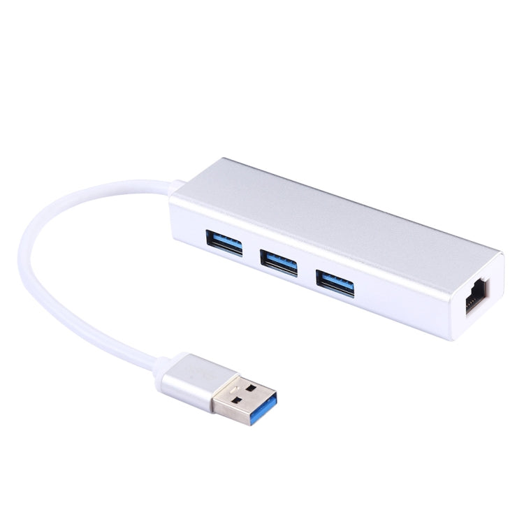 Aluminum Shell 3 USB3.0 Ports HUB + USB3.0 Gigabit Ethernet Adapter - USB 3.0 HUB by PMC Jewellery | Online Shopping South Africa | PMC Jewellery | Buy Now Pay Later Mobicred