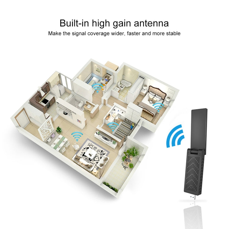 EDUP EP-AC1675 AC1900Mbps 2.4GHz & 5.8GHz Dual Band USB3.0 WiFi Adapter External Network Card - free shipping - PMC Jewellery - Order now!