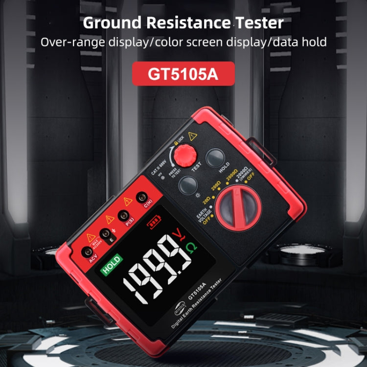 BENETECH GT5105A Professional LCD Digital Resistance Tester Meter Megger Earth Ground Resistance Voltage Tester - Battery & Resistance Tester by BENETECH | Online Shopping South Africa | PMC Jewellery | Buy Now Pay Later Mobicred