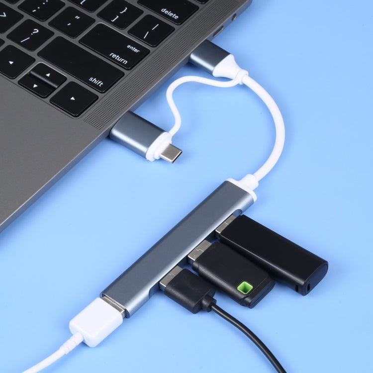 A-806 5 in 1 USB 3.0 and Type-C / USB-C to USB 3.0 HUB Adapter - Card Reader by PMC Jewellery | Online Shopping South Africa | PMC Jewellery | Buy Now Pay Later Mobicred