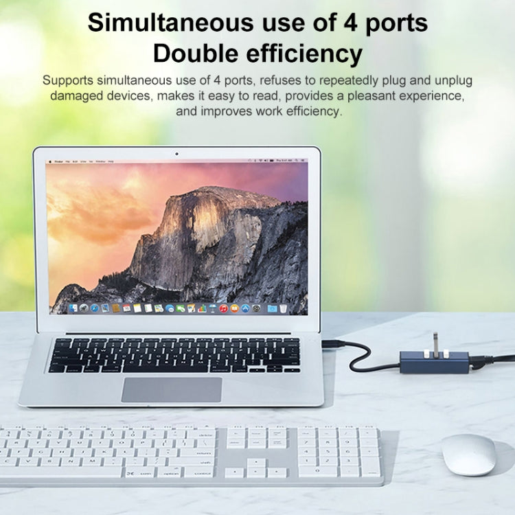 RDS 6307-4 USB-C / Type-C to USB3.0 + Triple USB2.0 4 in 1 HUB Adapter - USB HUB by PMC TechLife | Online Shopping South Africa | PMC TechLife | Buy Now Pay Later Mobicred