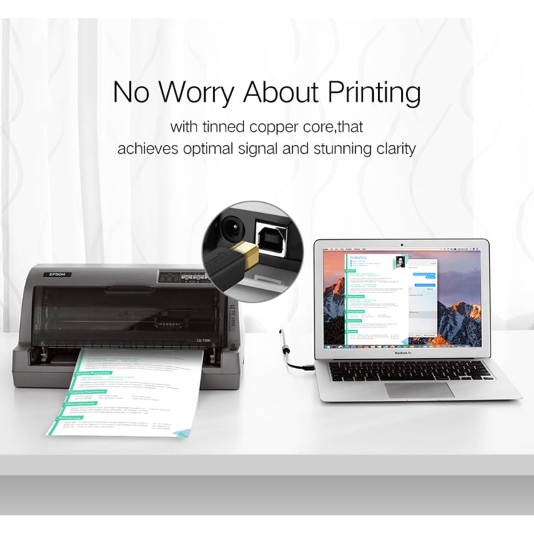 UGREEN USB 2.0 Gold-plated Printer Cable Data Cable, For Canon, Epson, HP, Cable Length: 1.5m - USB Cable by UGREEN | Online Shopping South Africa | PMC TechLife | Buy Now Pay Later Mobicred